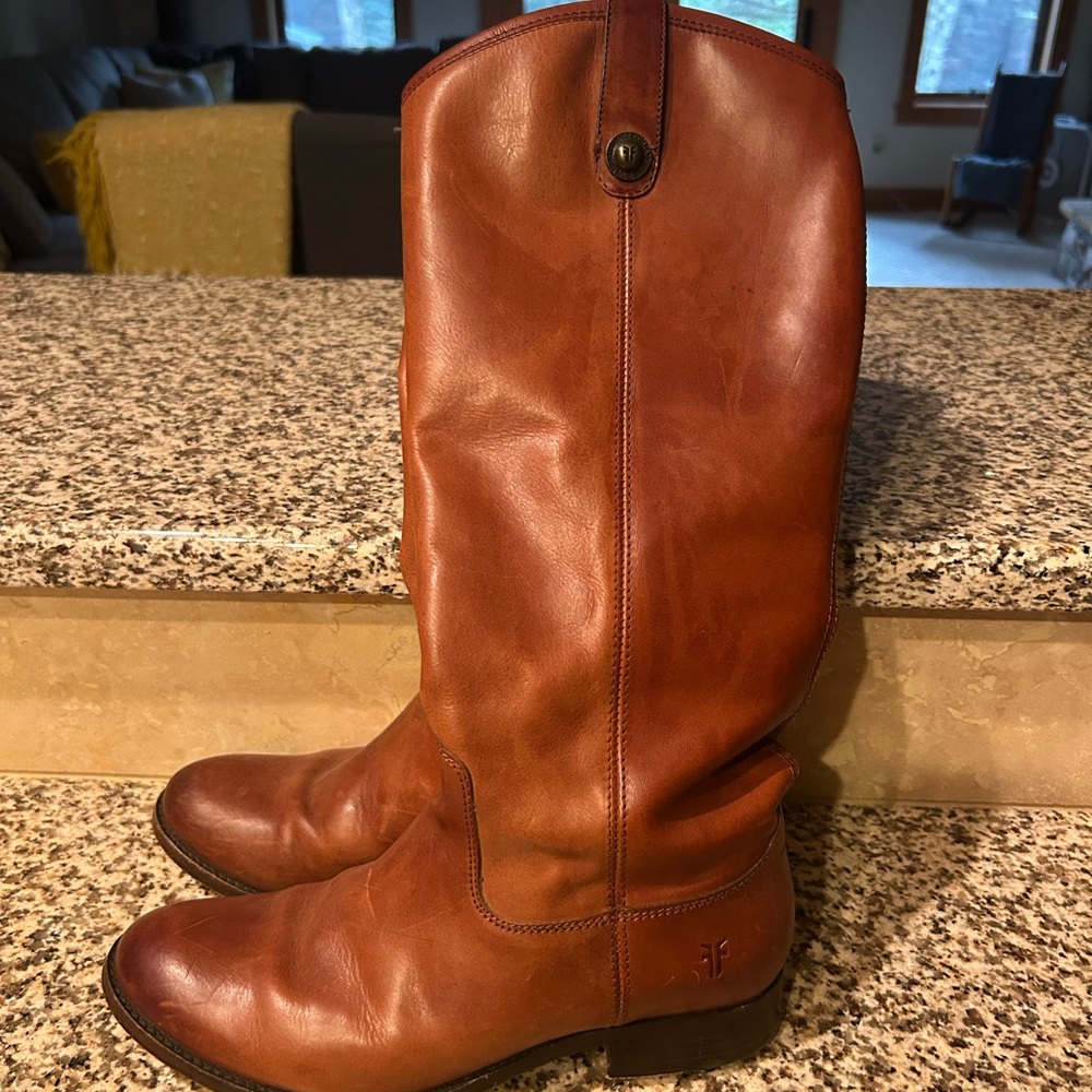 Frye Cognac Leather Riding Boots